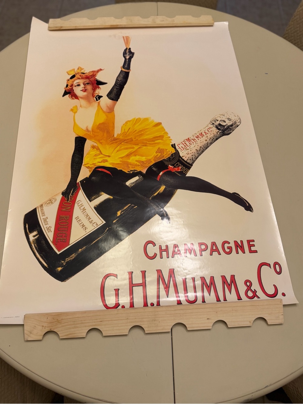 G.H. Mumm Champagne Vintage Poster - Yellow Dress